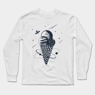 Ice Cream In Space. Double Exposure Long Sleeve T-Shirt